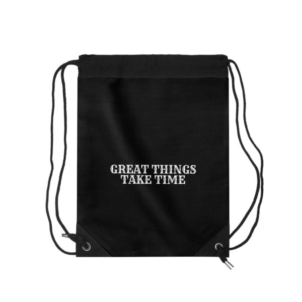 Two - Sided Drawstring Backpack w/ Daily Habits Builds Practice and Great Things Take Time - Image 2